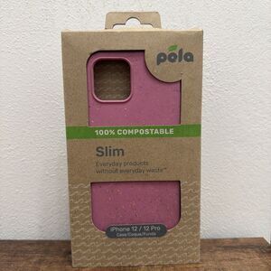 Pela Slim Case Eco-Friendly 100% Biodegradable Case For iPhone 12 / 12 Pro, Pink